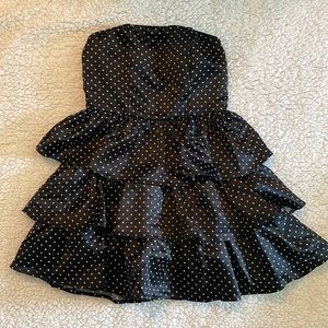 Xtraordinary Strapless Triple Tier Ruffle Polka-Dot Dress - Size 1
